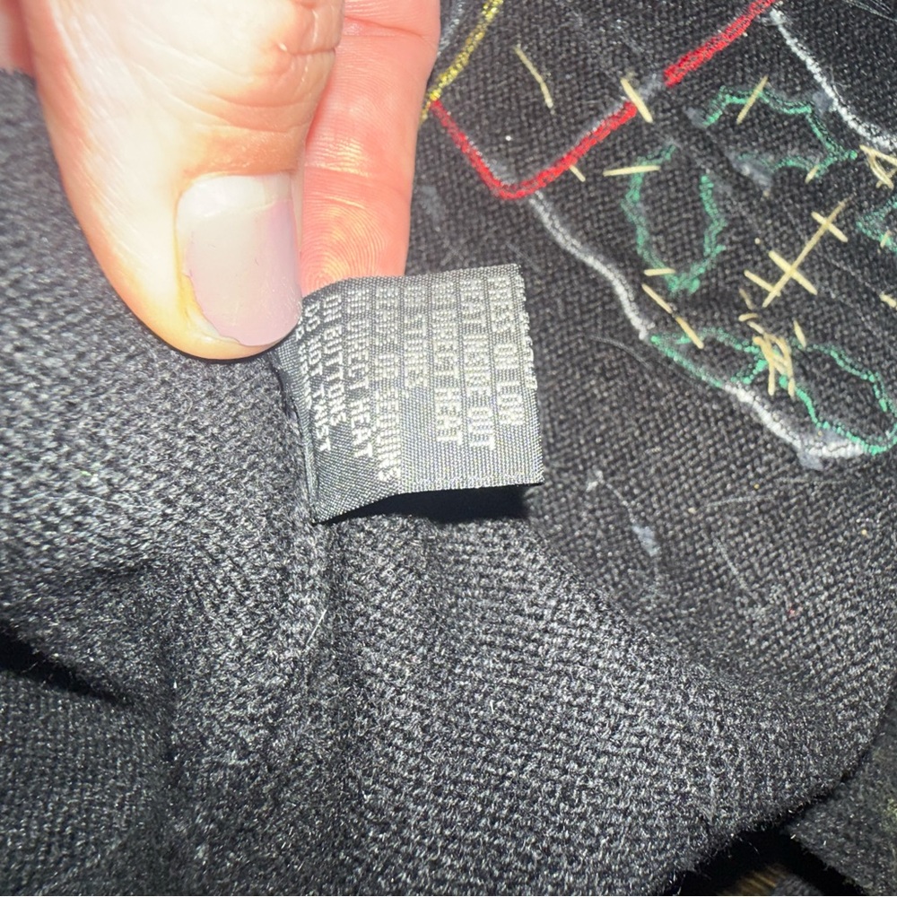 Collective Works of Berek 2 Festive Black Holiday Sweater w/ Embellishments - M - Picture 10 of 11